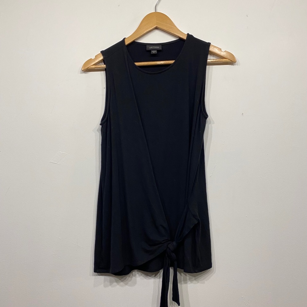 J.Jill Black Wearever Collection Stretchy Tie Front Sleeveless Blouse Size XS‎